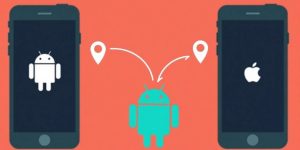 Android and iPhone with location icons