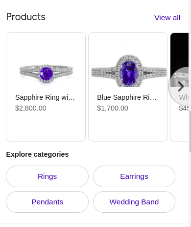 Products and categories are displayed in the Google Business Profile.