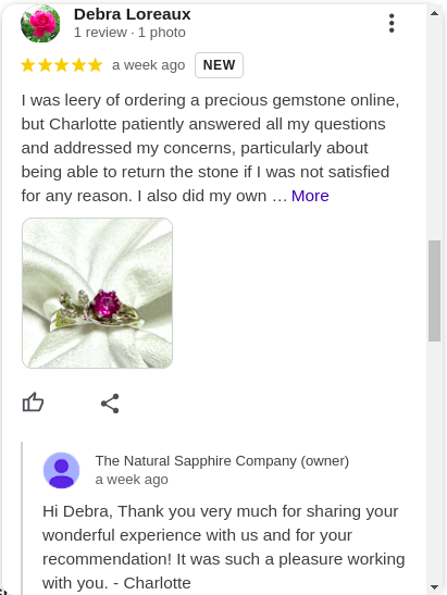 A business owner responds to a review.