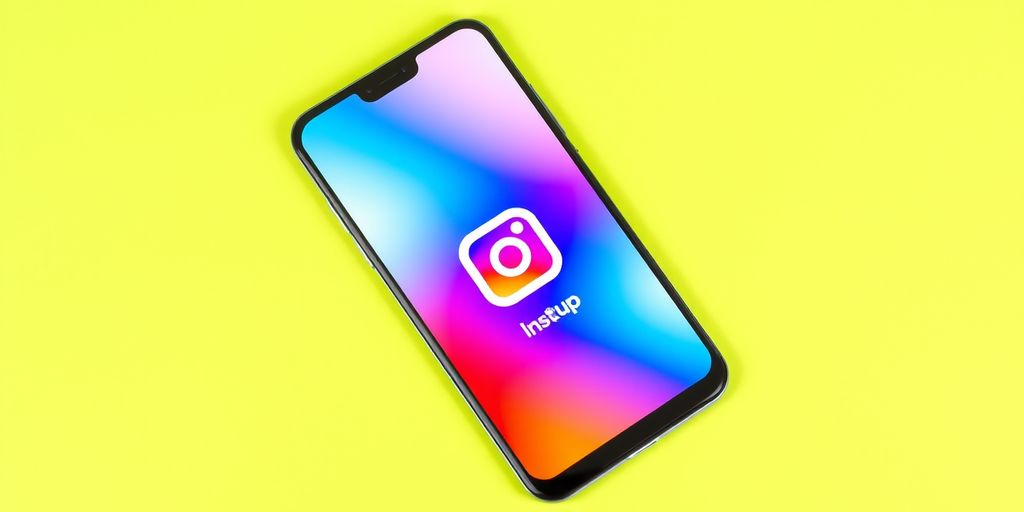 Android phone with Instagram app icon