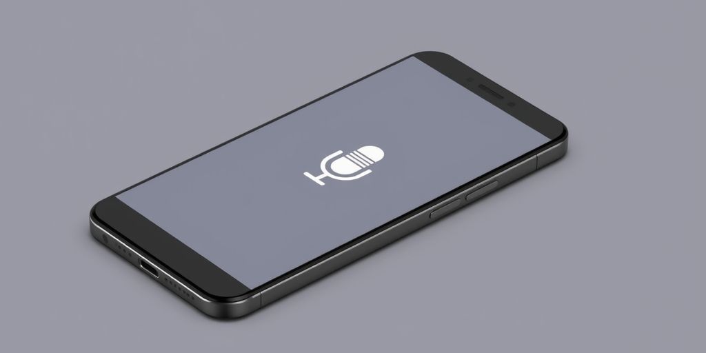 Android phone with microphone icon